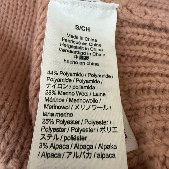 Madewell Merino Wool/Alpaca Blend Sweater Women's Pink Flower Knit Size S - Picture 6 of 8